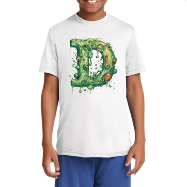 Camiseta Infanto Juvenil Zumbi Alfabeto Letra D - Imagem 4