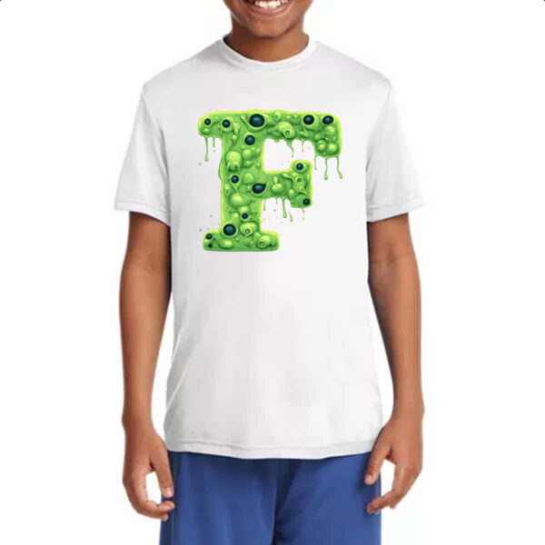 Camiseta Infanto Juvenil Zumbi Alfabeto Letra F - Imagem 4
