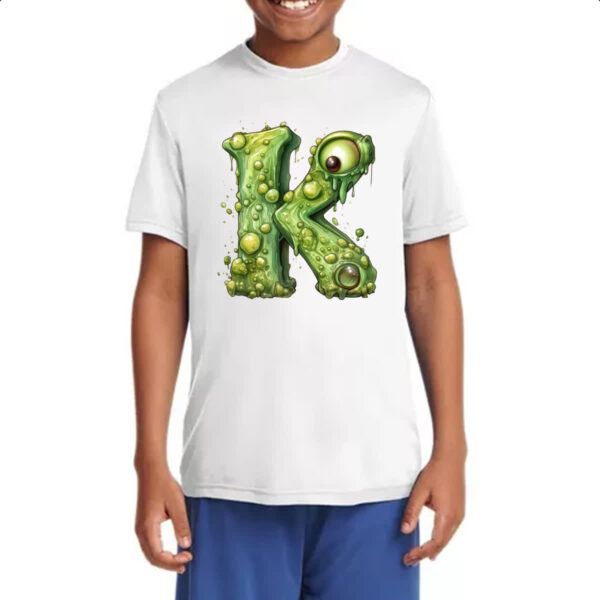 Camiseta Infanto Juvenil Zumbi Alfabeto Letra K - Imagem 4