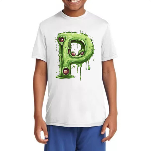 Camiseta Infanto Juvenil Zumbi Alfabeto Letra P - Imagem 4