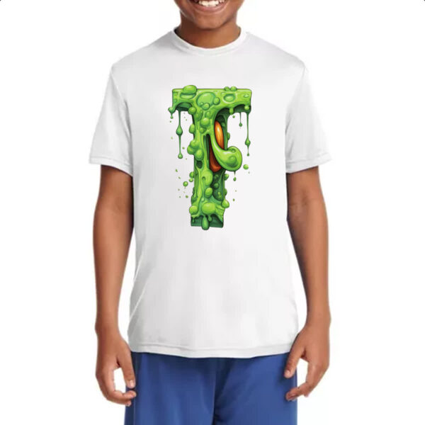 Camiseta Infanto Juvenil Zumbi Alfabeto Letra T - Imagem 4