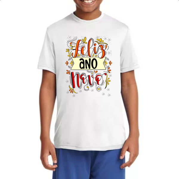Camiseta Infanto Juvenil Feliz ano novo - Imagem 4
