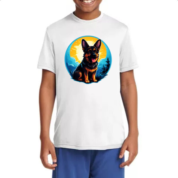 Camiseta Infanto Juvenil Filhote pastor alemao sunset art - Imagem 4
