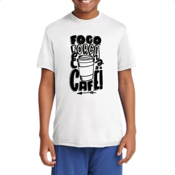 Camiseta Infanto Juvenil Foco Forca Cafe - Imagem 4