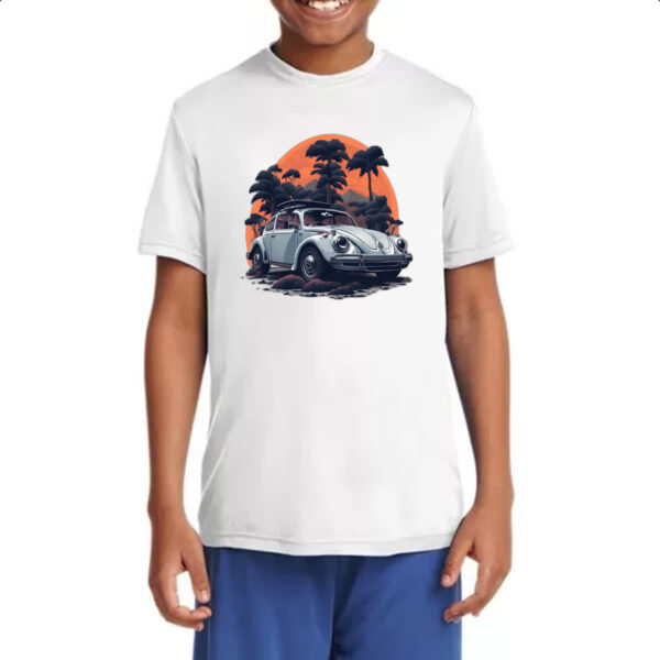 Camiseta Infanto Juvenil Fusca Branco Sunset - Imagem 4