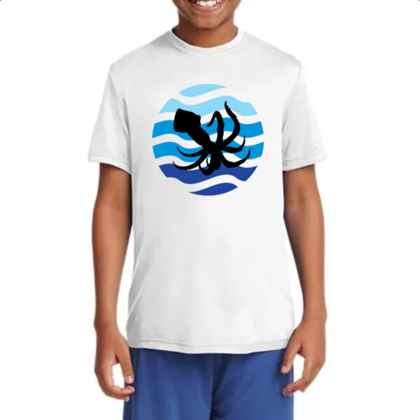 Camiseta Infanto Juvenil Animais marinhos lula silhueta sunset - Imagem 4