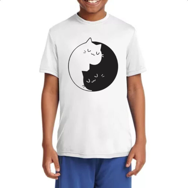 Camiseta Infanto Juvenil Gatinhos Yin Yang - Imagem 4