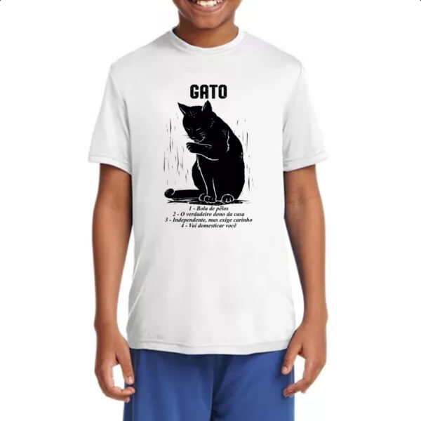 Camiseta Infanto Juvenil Gato explicacao - Imagem 4