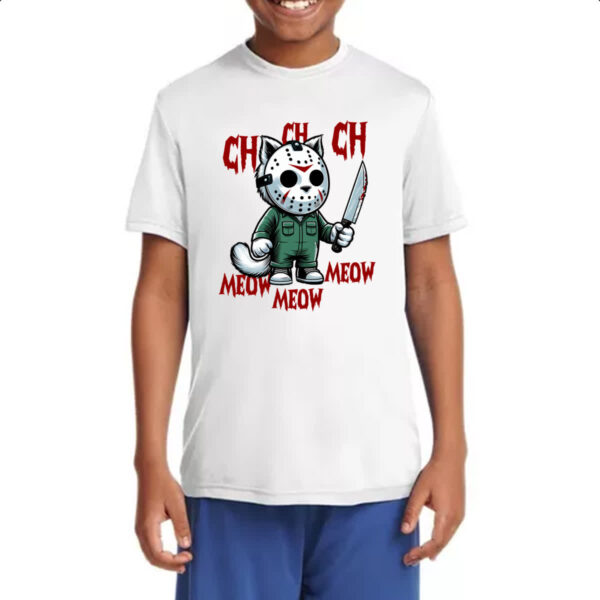 Camiseta Infanto Juvenil Gato Halloween Sexta Feira 13 - Imagem 4