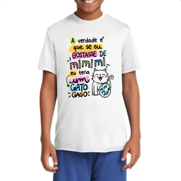 Camiseta Infanto Juvenil Gato mi mi mi - Imagem 4