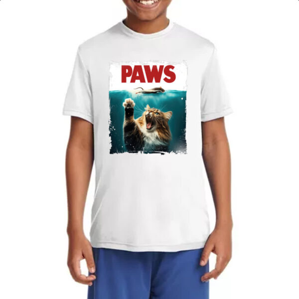Camiseta Infanto Juvenil Gato parodia tubarao - Imagem 4