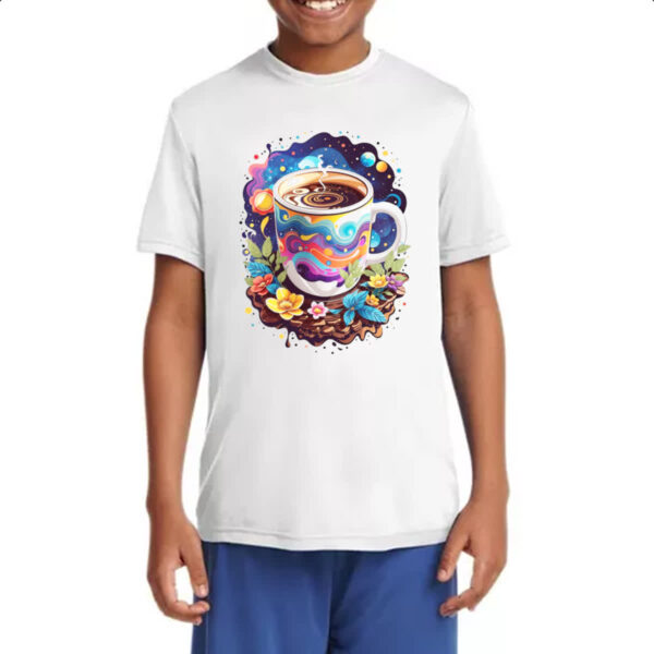 Camiseta Infanto Juvenil Xicara de cafe na galaxia - Imagem 4
