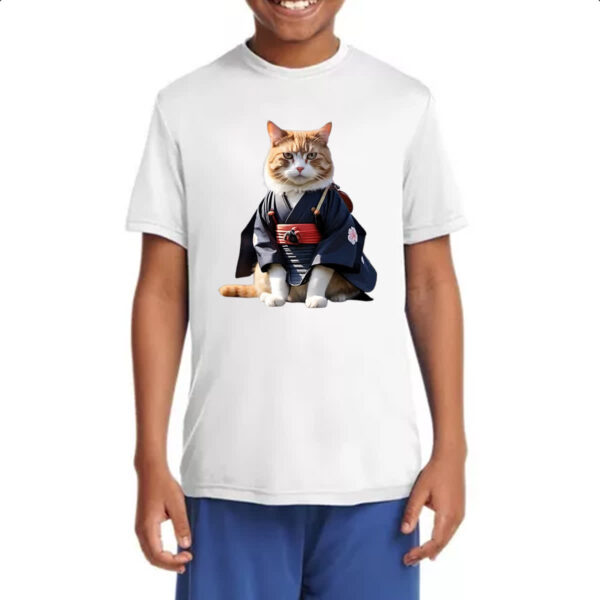 Camiseta Infanto Juvenil Gato samurai - Imagem 4