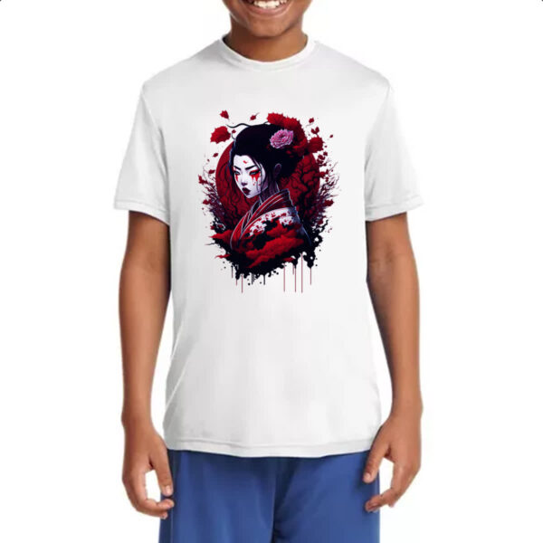 Camiseta Infanto Juvenil Geisha dark magic splash - Imagem 4
