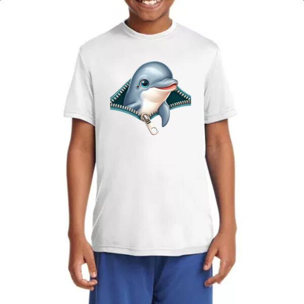 Camiseta Infanto Juvenil Golfinho no ziper - Imagem 4