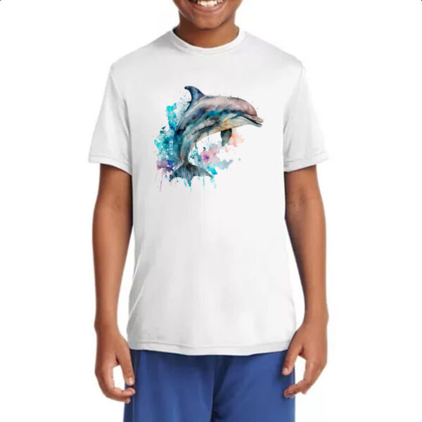 Camiseta Infanto Juvenil Golphinho aquarela 01 - Imagem 4