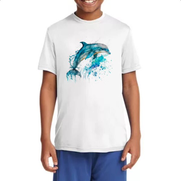 Camiseta Infanto Juvenil Golphinho aquarela 02 - Imagem 4