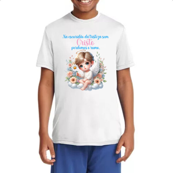 Camiseta Infanto Juvenil Anjo escuridao da tristeza - Imagem 4