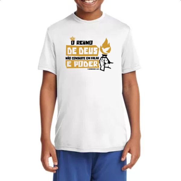 Camiseta Infanto Juvenil Gospel 1 Corintios 4.20 - Imagem 4
