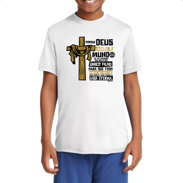 Camiseta Infanto Juvenil Gospel Joao 3.16 - Imagem 4