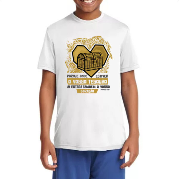 Camiseta Infanto Juvenil Gospel Matheus 6.21 - Imagem 4
