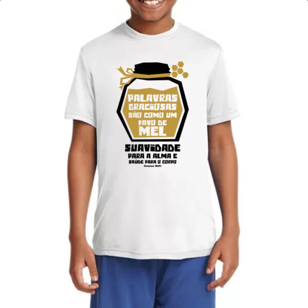 Camiseta Infanto Juvenil Gospel Proverbios 16.24 - Imagem 4