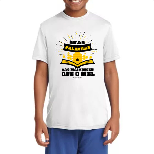 Camiseta Infanto Juvenil Gospel Salmos 119.103 - Imagem 4