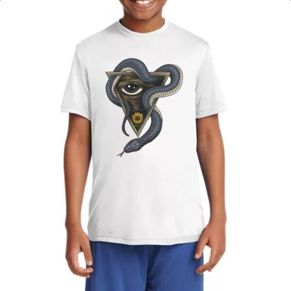 Camiseta Infanto Juvenil Illuminati olho e serpente - Imagem 4