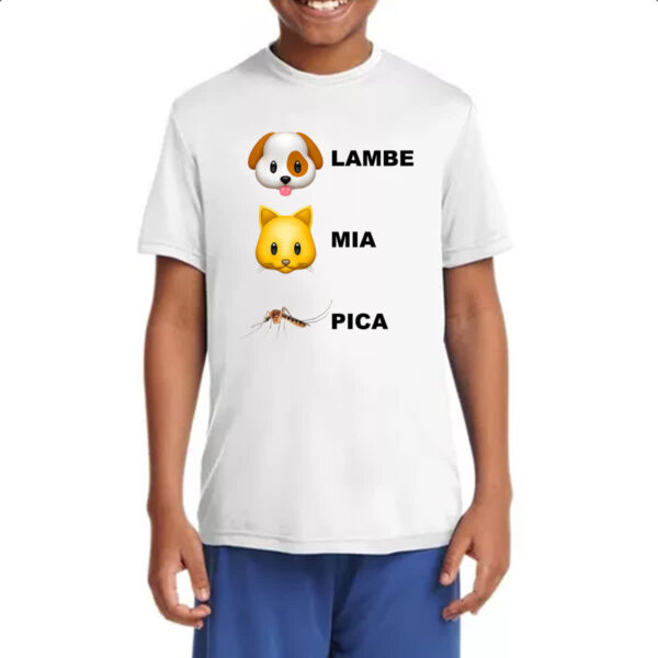 Camiseta Infanto Juvenil Lambe mia e pica - Imagem 4