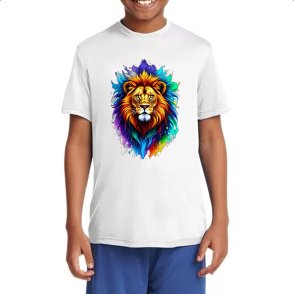 Camiseta Infanto Juvenil Leao de Juda Watercorlor Splash - Imagem 4