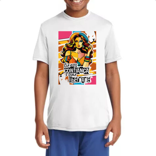 Camiseta Infanto Juvenil Mulher exala liberdade - Imagem 4