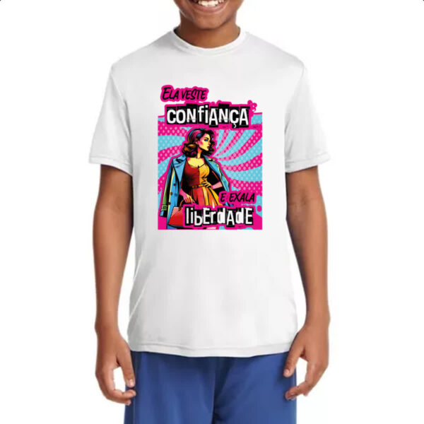 Camiseta Infanto Juvenil Mulher veste e exala - Imagem 4