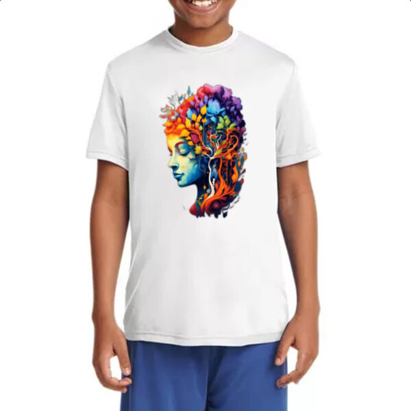 Camiseta Infanto Juvenil Mae Natureza Aquarela Arte - Imagem 4