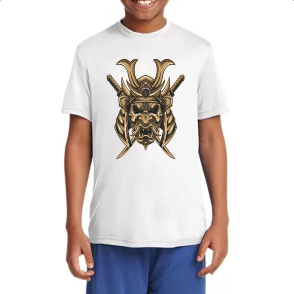 Camiseta Infanto Juvenil Mascara de Samurai Dourada - Imagem 4