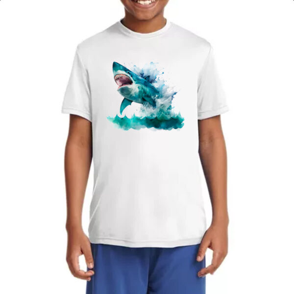 Camiseta Infanto Juvenil Megalodonte aquarela 1 - Imagem 4