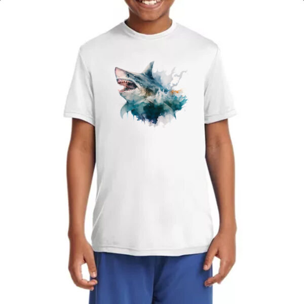 Camiseta Infanto Juvenil Megalodonte aquarela 2 - Imagem 4