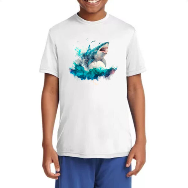 Camiseta Infanto Juvenil Megalodonte aquarela 4 - Imagem 4