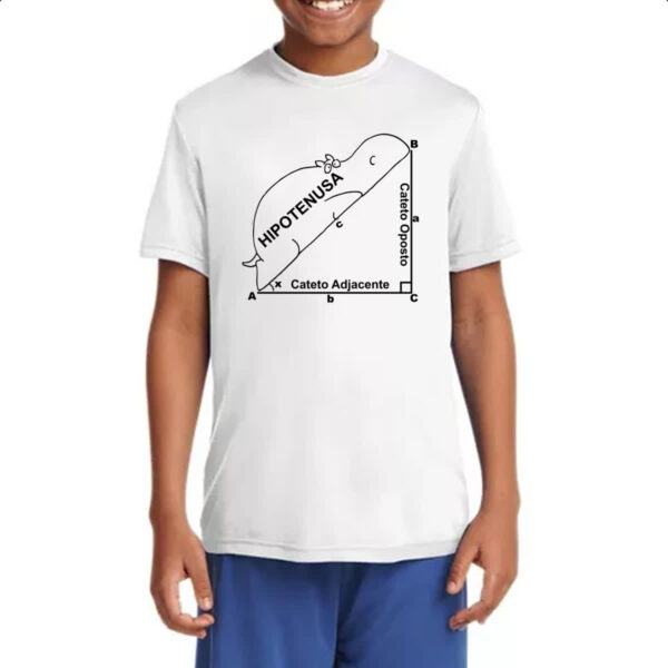 Camiseta Infanto Juvenil Meme hipotenusa divertida - Imagem 4