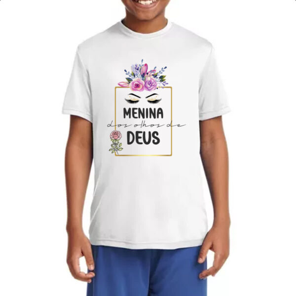 Camiseta Infanto Juvenil Menina dos olhos de Deus - Imagem 4