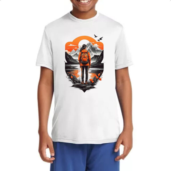 Camiseta Infanto Juvenil Mochileira aventureira montanhas - Imagem 4