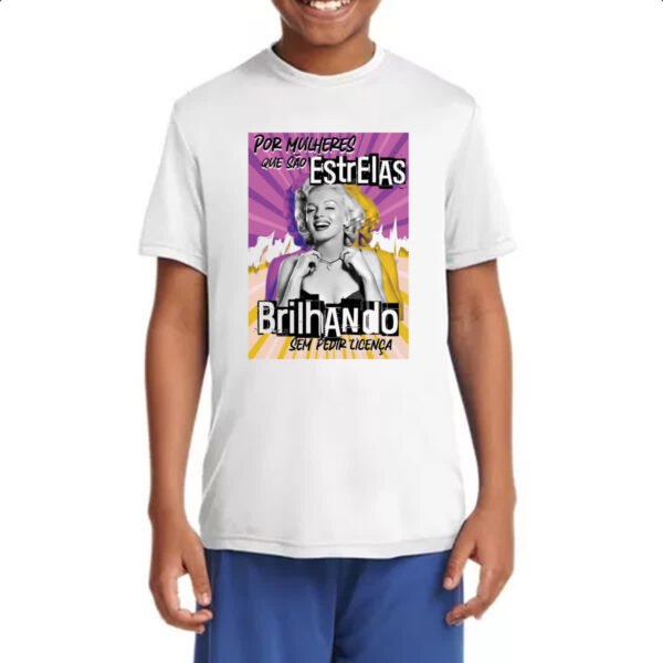 Camiseta Infanto Juvenil Mulher brilhando - Imagem 4