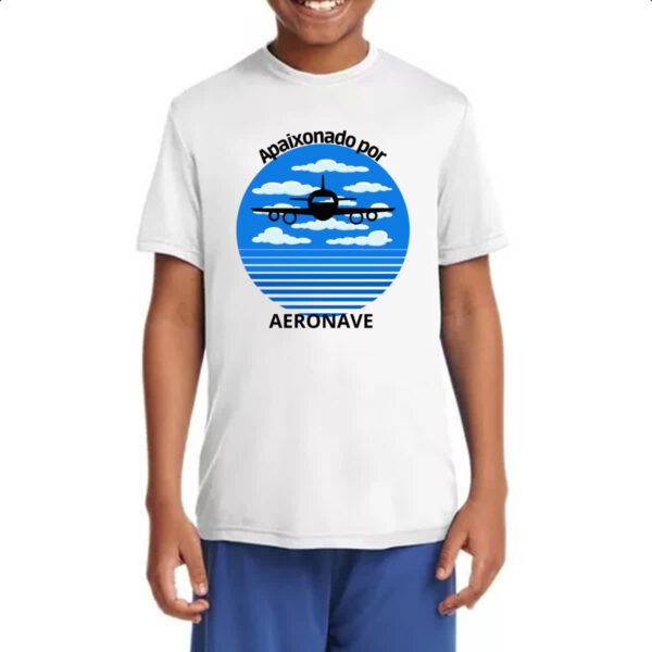 Camiseta Infanto Juvenil Apaixonado por aeronave - Imagem 4