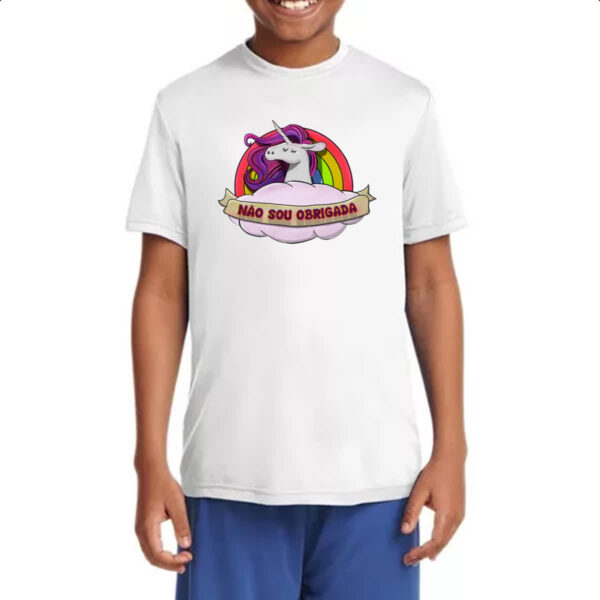 Camiseta Infanto Juvenil Unicornio nao sou obrigada - Imagem 4