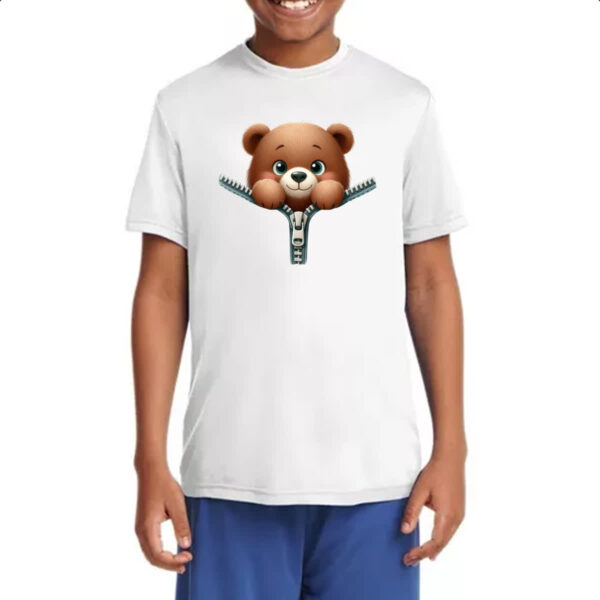 Camiseta Infanto Juvenil Urso no ziper - Imagem 4