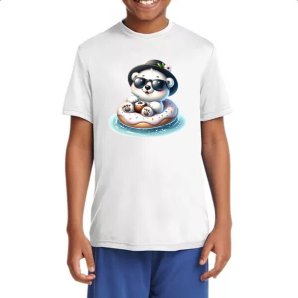 Camiseta Infanto Juvenil Urso polar na boia - Imagem 4