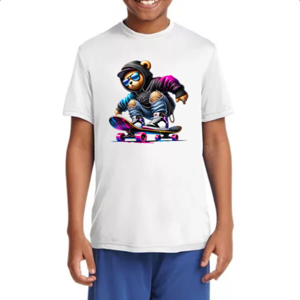 Camiseta Infanto Juvenil Urso skatista - Imagem 4