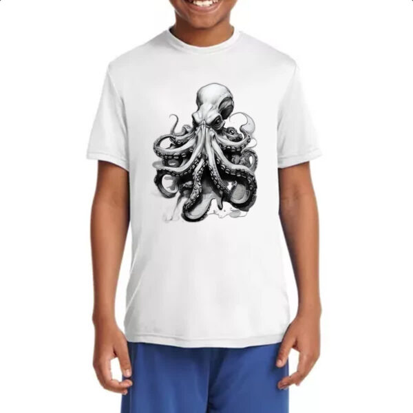 Camiseta Infanto Juvenil Octopus desenho tatoo style - Imagem 4