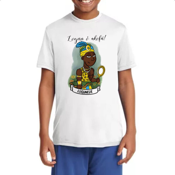Camiseta Infanto Juvenil Orixas Cartoon Logunede Logun o akofa - Imagem 4