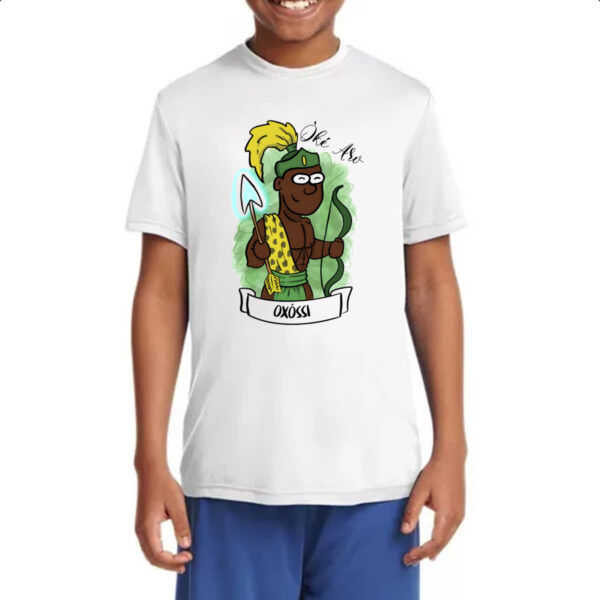 Camiseta Infanto Juvenil Orixas Cartoon Oxossi Oke Aro - Imagem 4