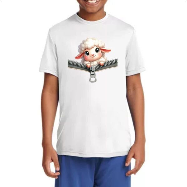 Camiseta Infanto Juvenil Ovelha no ziper - Imagem 4